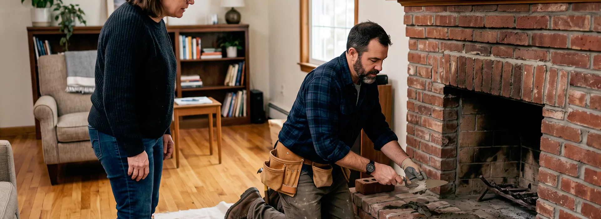Brick Fireplace Repair in La Mirada