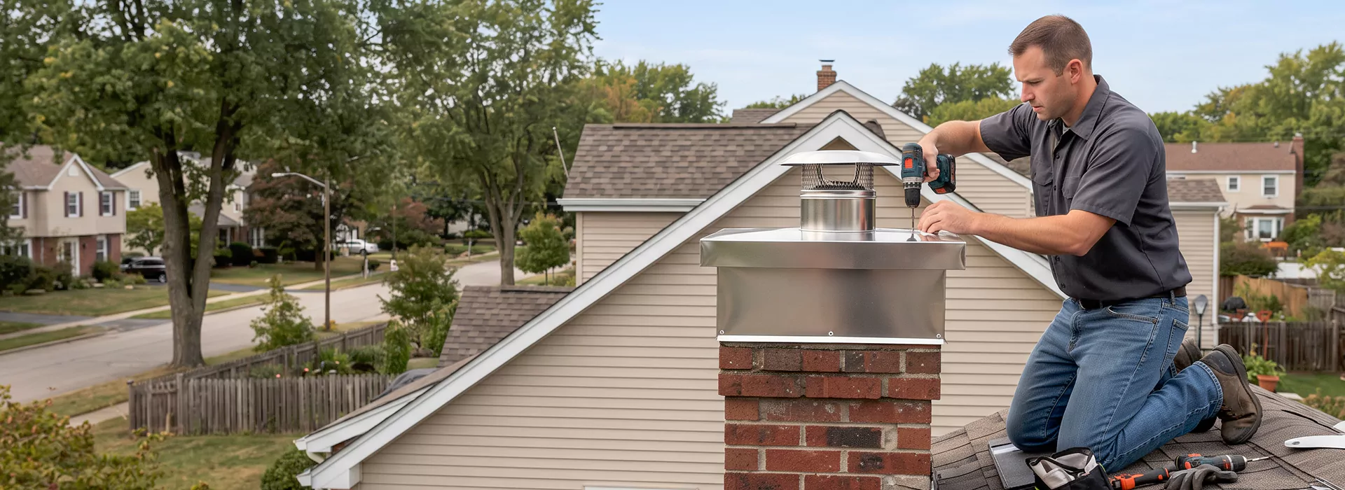 Chimney Chase Cover Installation La Mirada, CA