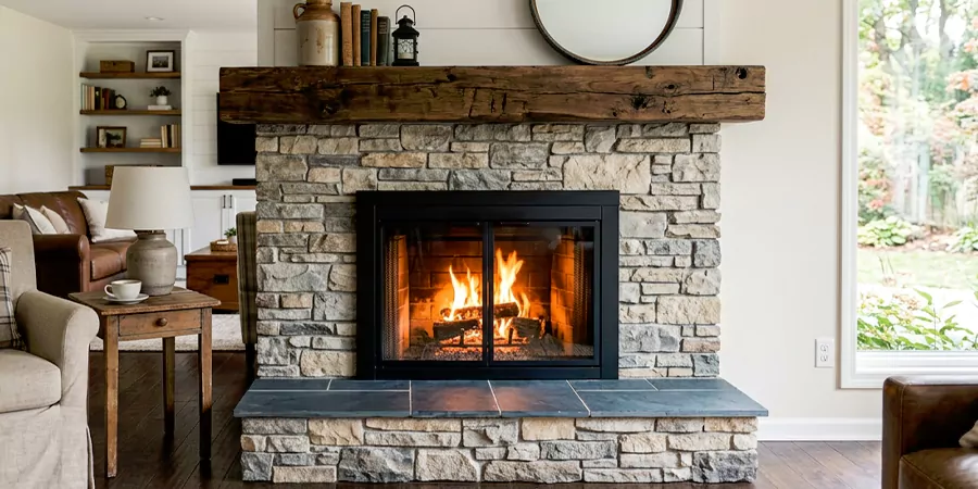 Modern and Farmhouse Fireplace Makeover La Mirada