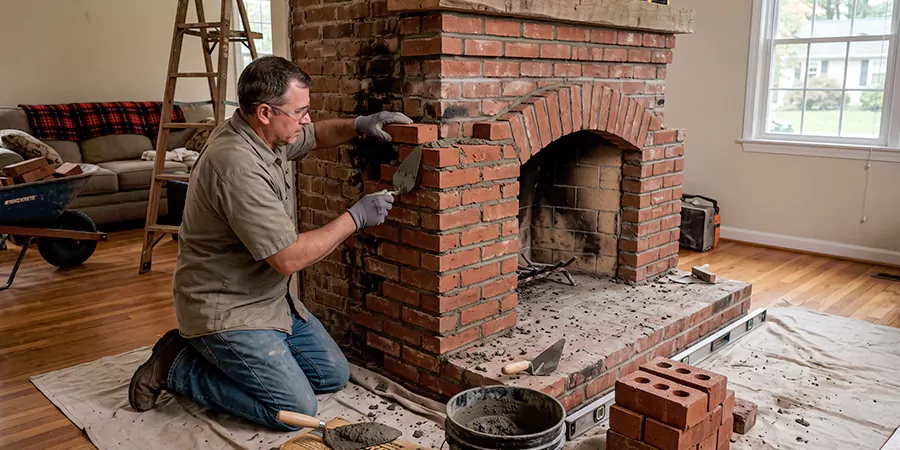 Rebuild Stone Fireplace La Mirada